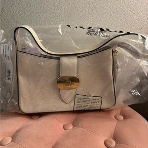 NWT Coach Shoulder Bag  Chalk with Gold Accent